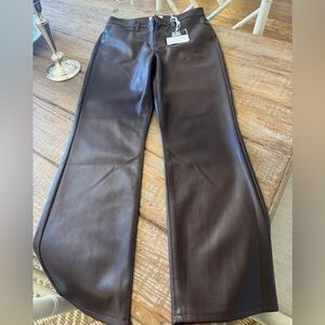NWT Pistola chocolate vegan leather jeans. 27. Never worn